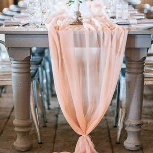 18" W x 180" L Chiffon Table Runner, Peach
